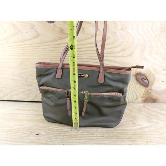 Michael Kors Handbag Kempton Green Brown Tote Shoulder Bag - Picture 5 of 9
